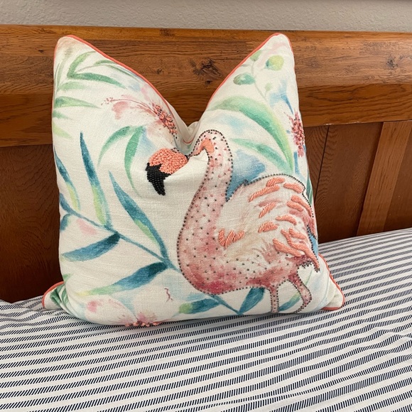 22x22 flamingo indoor outdoor sequin pillow cover - Picture 3 of 4